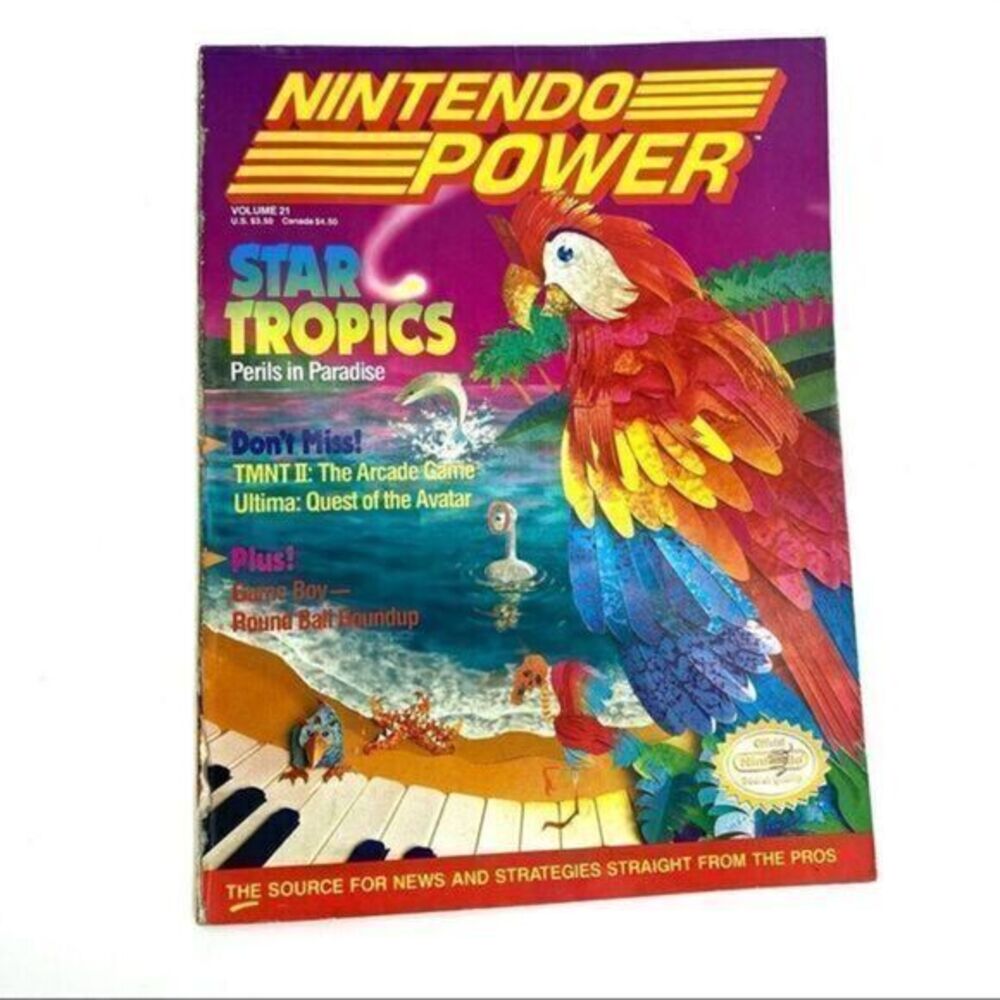 Nintendo Power Magazine Vol. 21 Star Tropics Peril's W/ Metalstorm Poster 1991